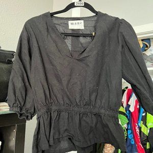 Black Peplum Blouse size L